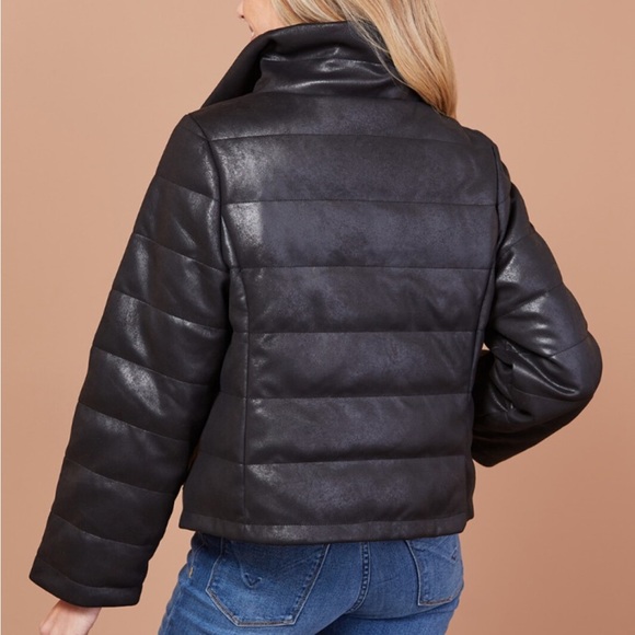 anorak distressed faux leather hero puffer jacket - Picture 2 of 5